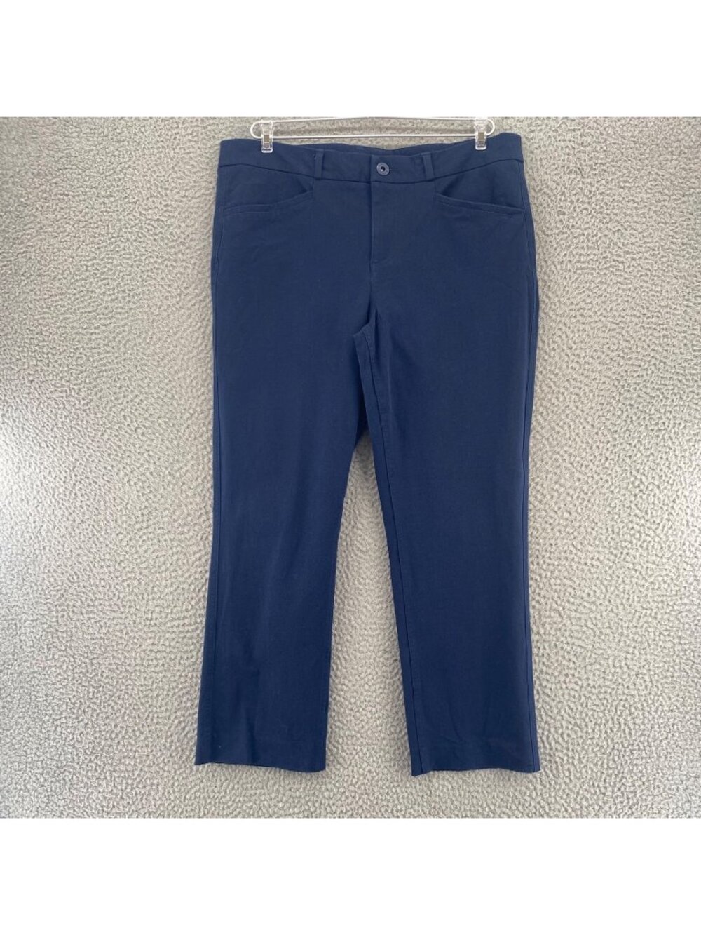 Banana Republic Pants Womens 10 Navy Cropped Ankle Straight Leg Stretch Pockets
